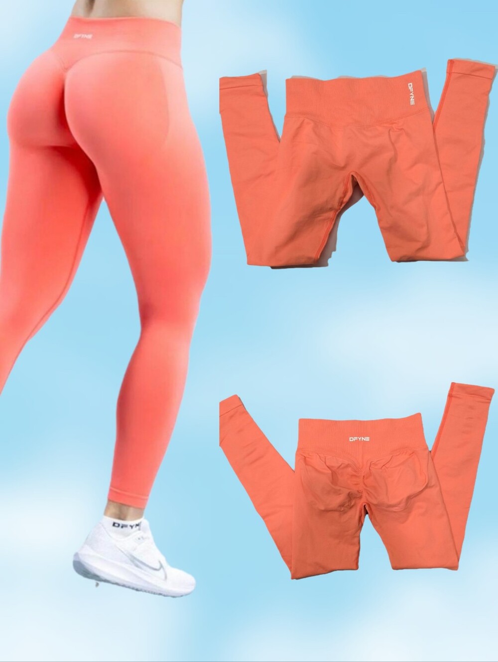 DFYNE Impact Leggings Coral - Rare HTF Limited Edition Colour